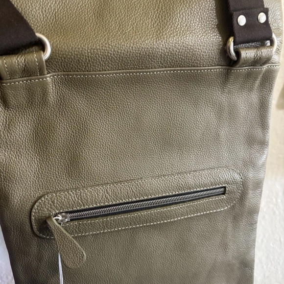 Ruxx Slouch Bag Mushroom Green Italian leathers Adjustable Strap - Picture 8 of 9